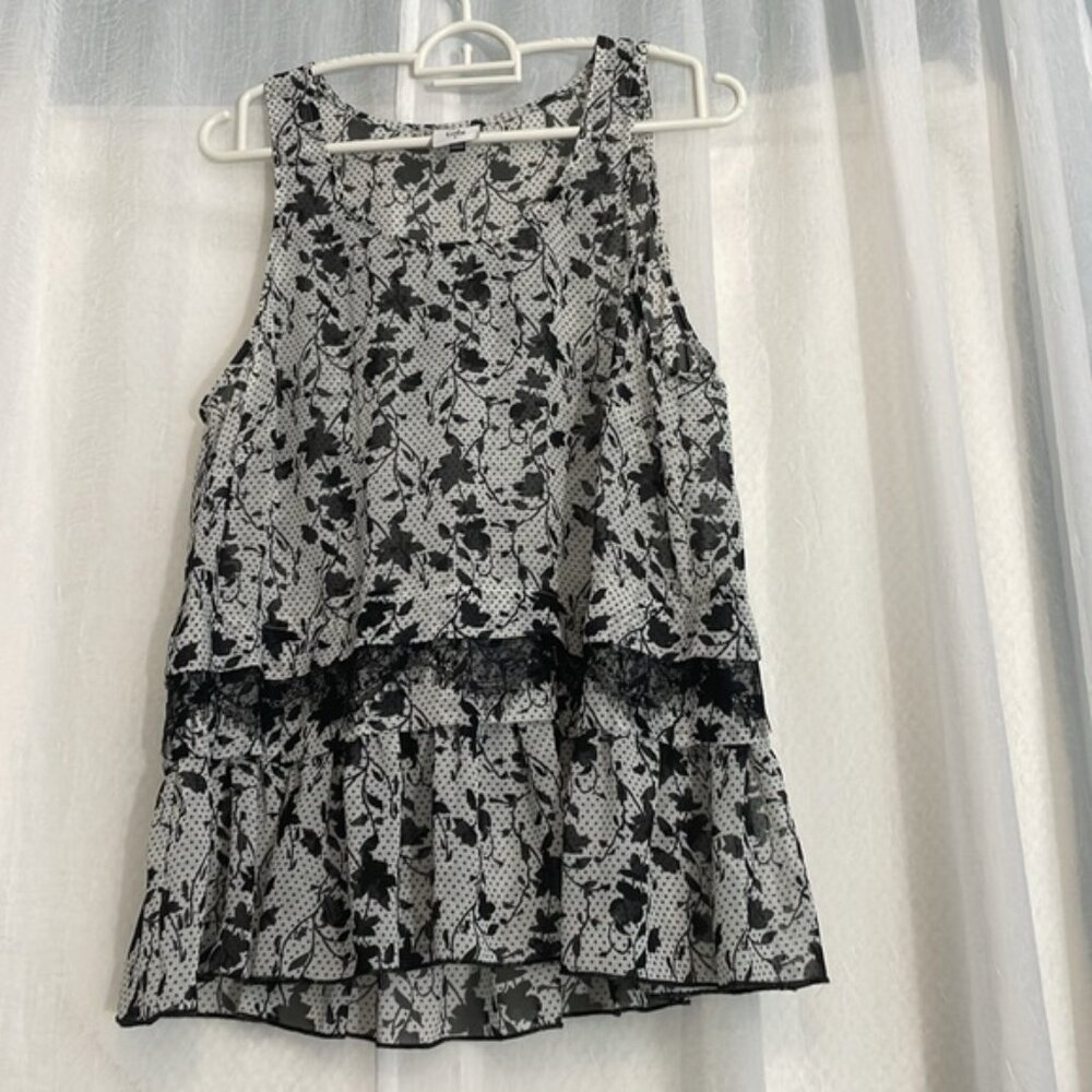 Cabi Womens Black and White Blouse size Small
